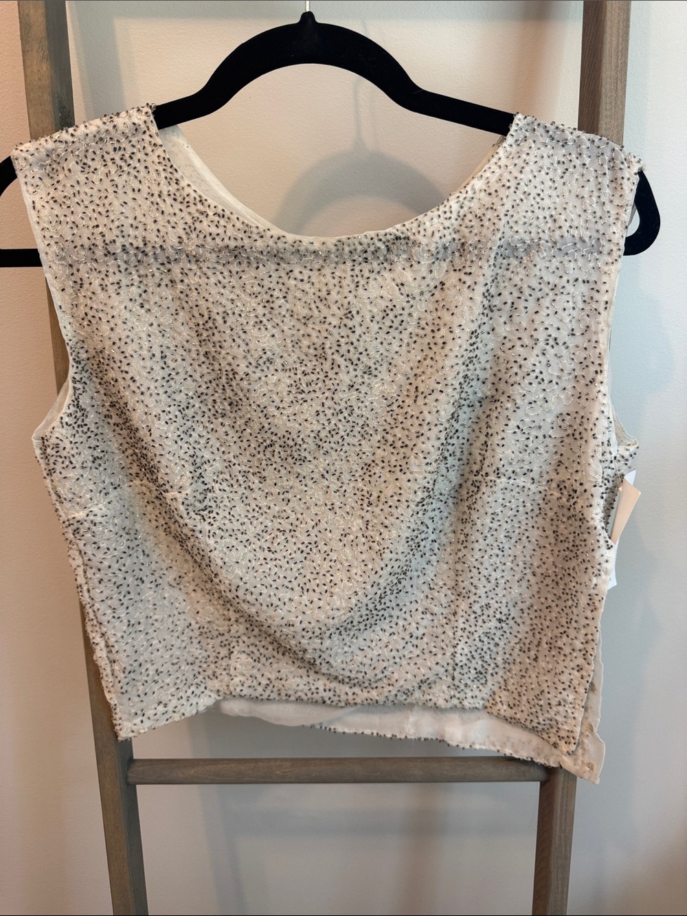 Epic Threads White Beaded Sleeveless Crop Top